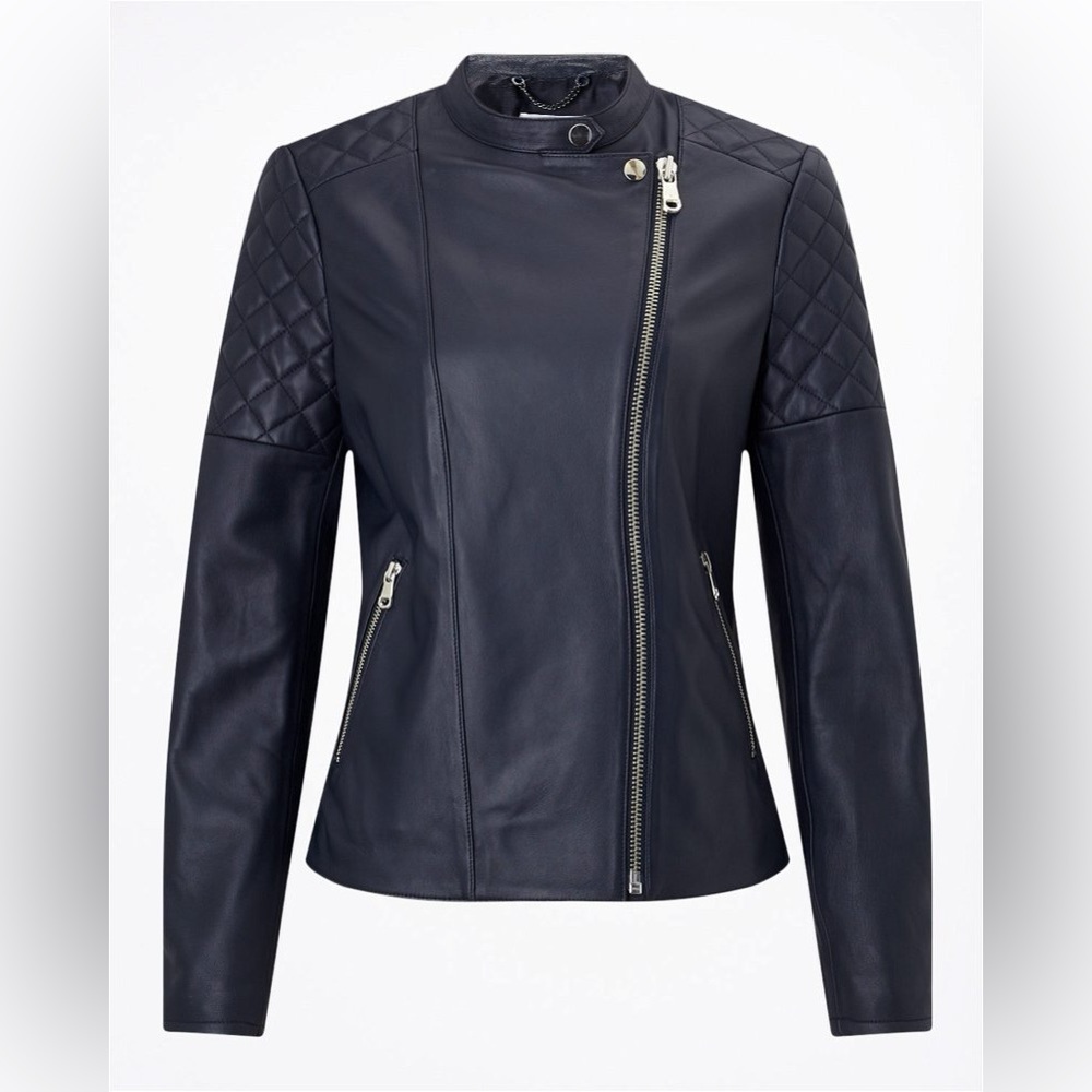 Jigsaw 100% Napa leather black biker jacket. Women’s size 4. Pristine! - Picture 3 of 13